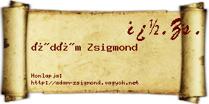 Ádám Zsigmond névjegykártya