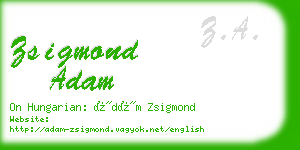 zsigmond adam business card